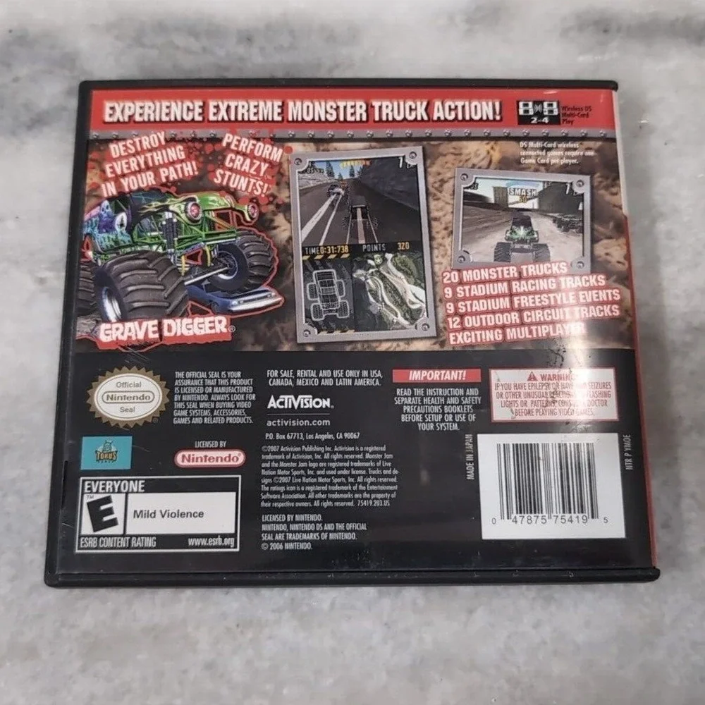 Monster Jam Nintendo DS Game Manual Case & Tony Hawk Downhill Jam GBA Bonus